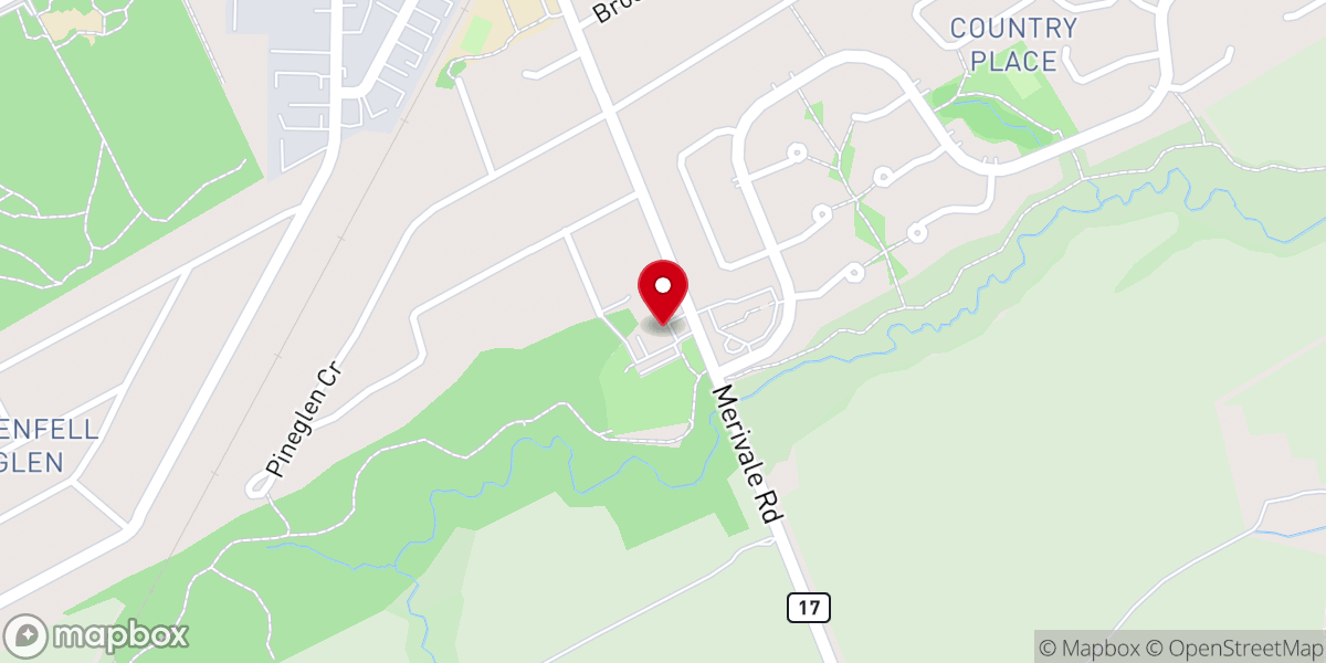 Map showing location of St. Monica Parish
