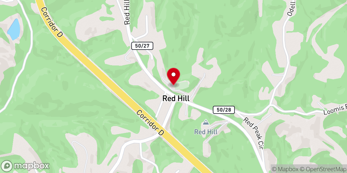 Map showing location of Red Hill United Methodist Church