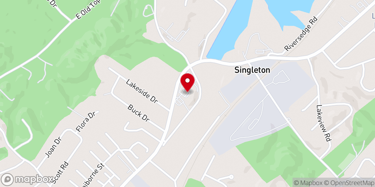 Map showing location of Beech Grove Baptist Church