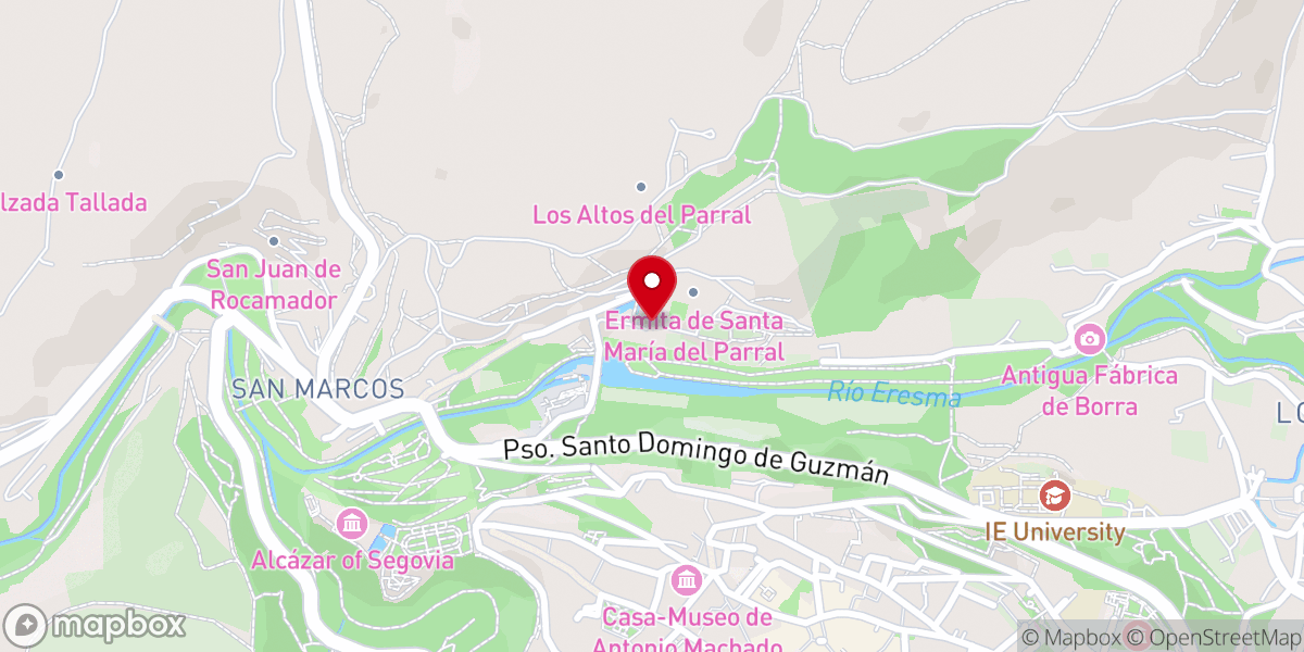 Map showing location of Monasterio de Santa María del Parral