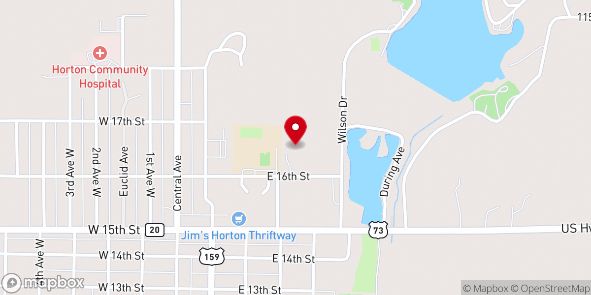 Map showing location of Horton First Baptist Church