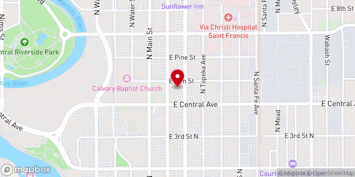 Map showing location of First Presbyterian Church