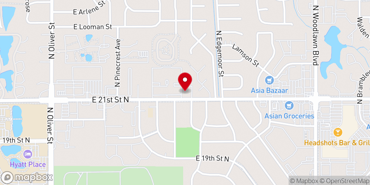 Map showing location of Pine Valley Christian Church