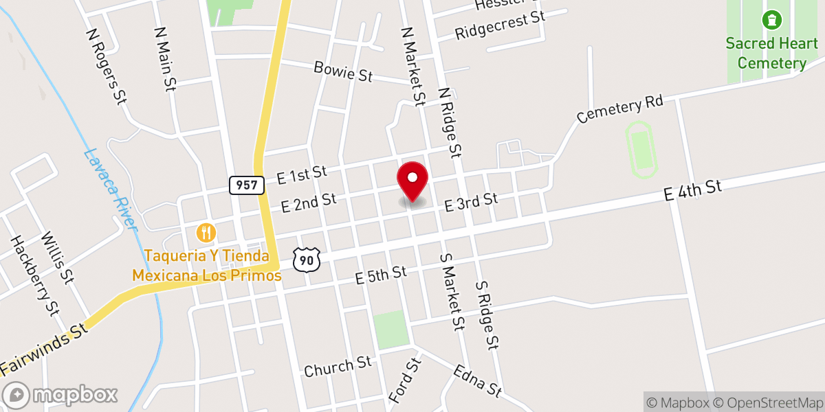 Map showing location of St. Peter's Lutheran Church