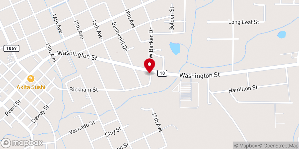 Map showing location of Parish Dry Cleaners