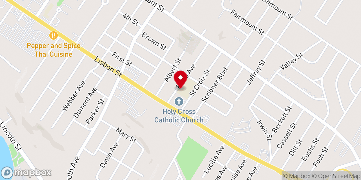 Map showing location of Holy Cross School