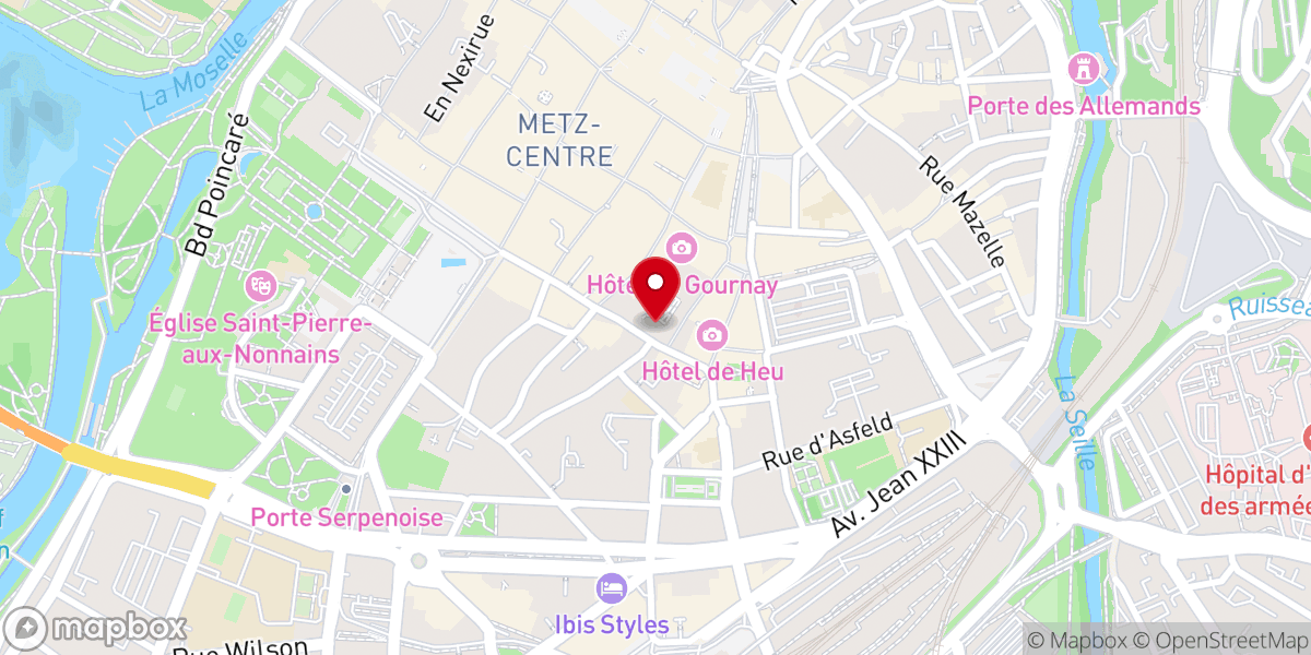 Map showing location of Église Saint-Martin de Metz