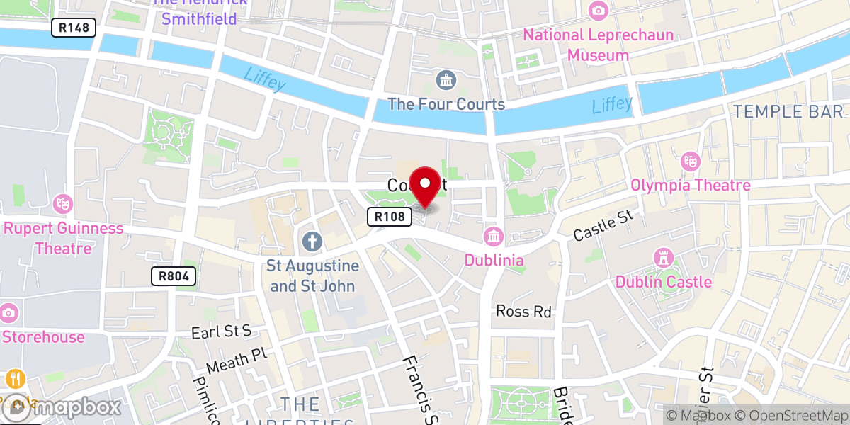 Map showing location of St Audoen's Church and Visitor Centre