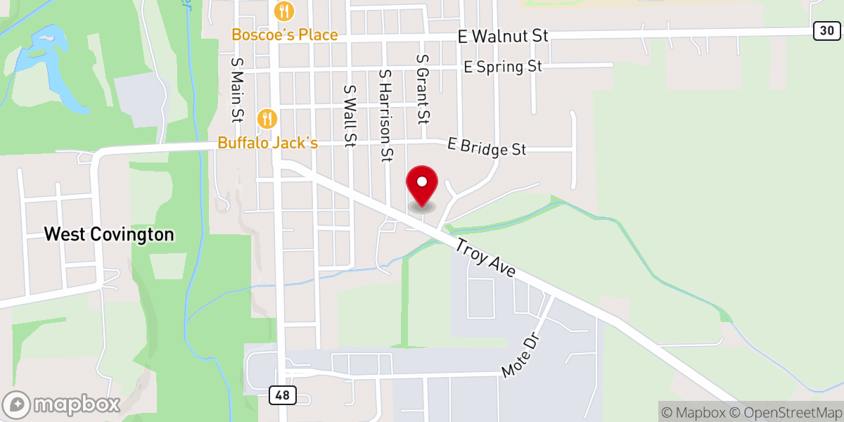 Map showing location of Fields of Grace Worship Center