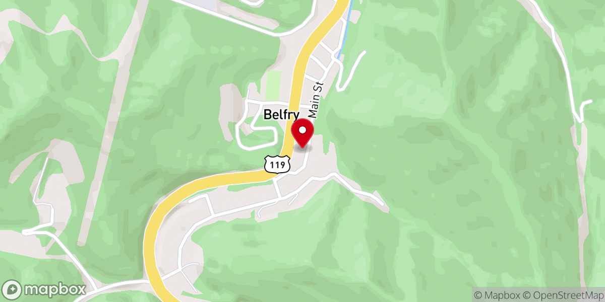 Map showing location of Belfry Global Methodist Church