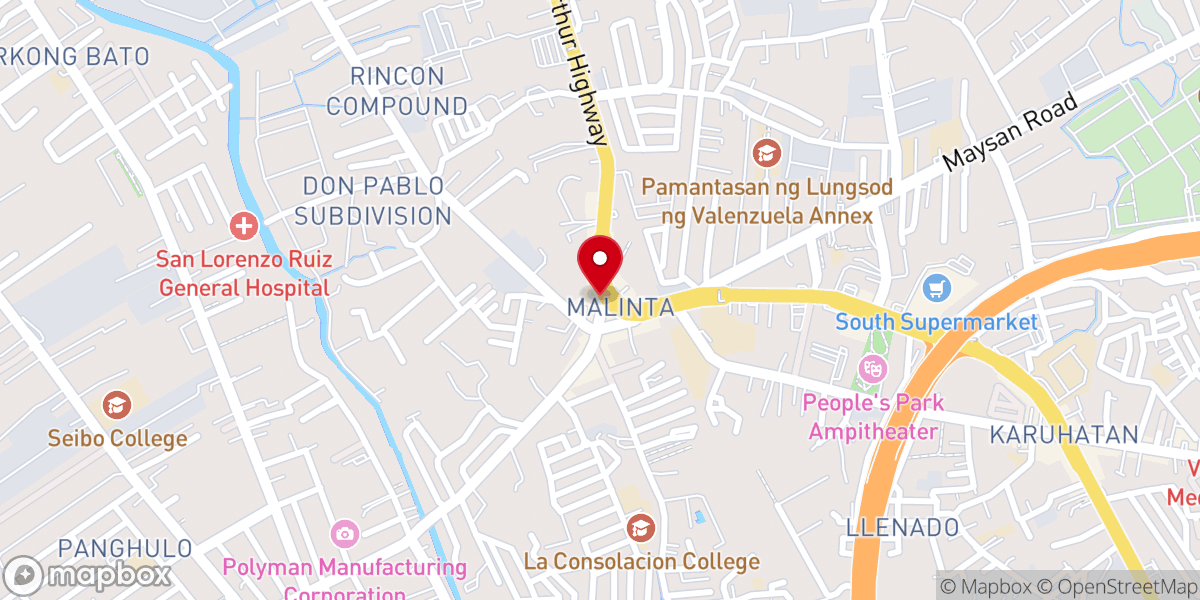 Map showing location of MCGI - Malinta, Valenzuela City