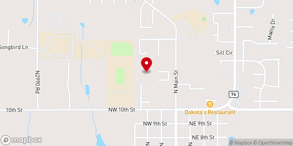 Map showing location of Blanchard Church of Christ