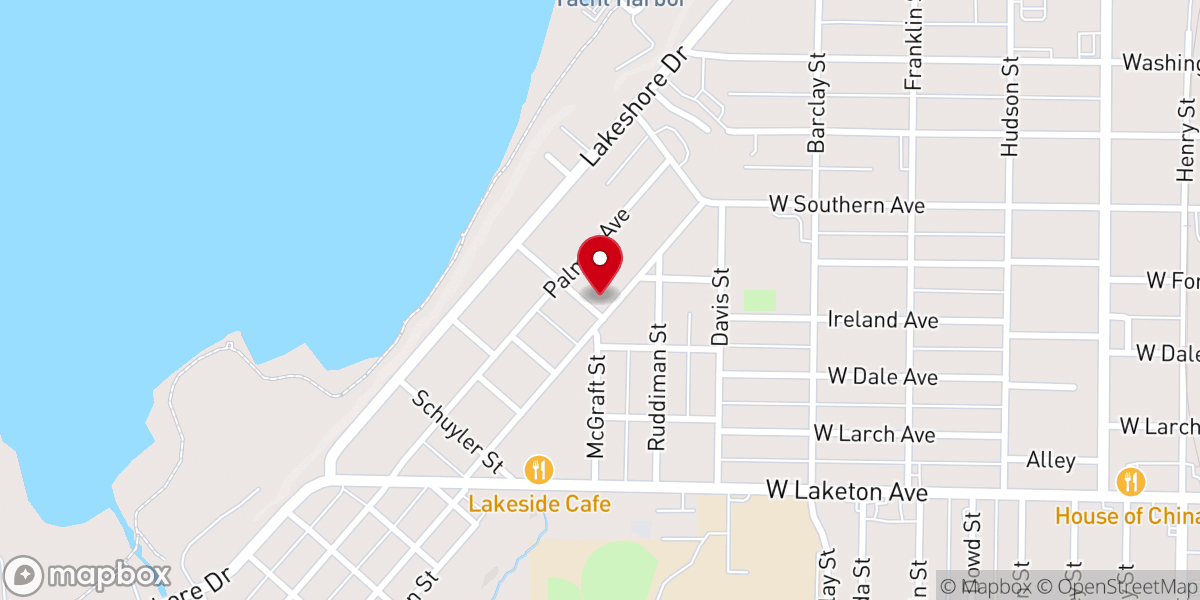 Map showing location of Harbor Unitarian Universalist