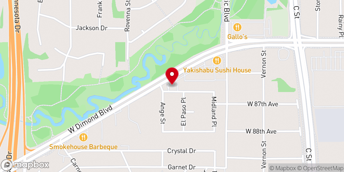 Map showing location of Dimond Blvd Gospel Church