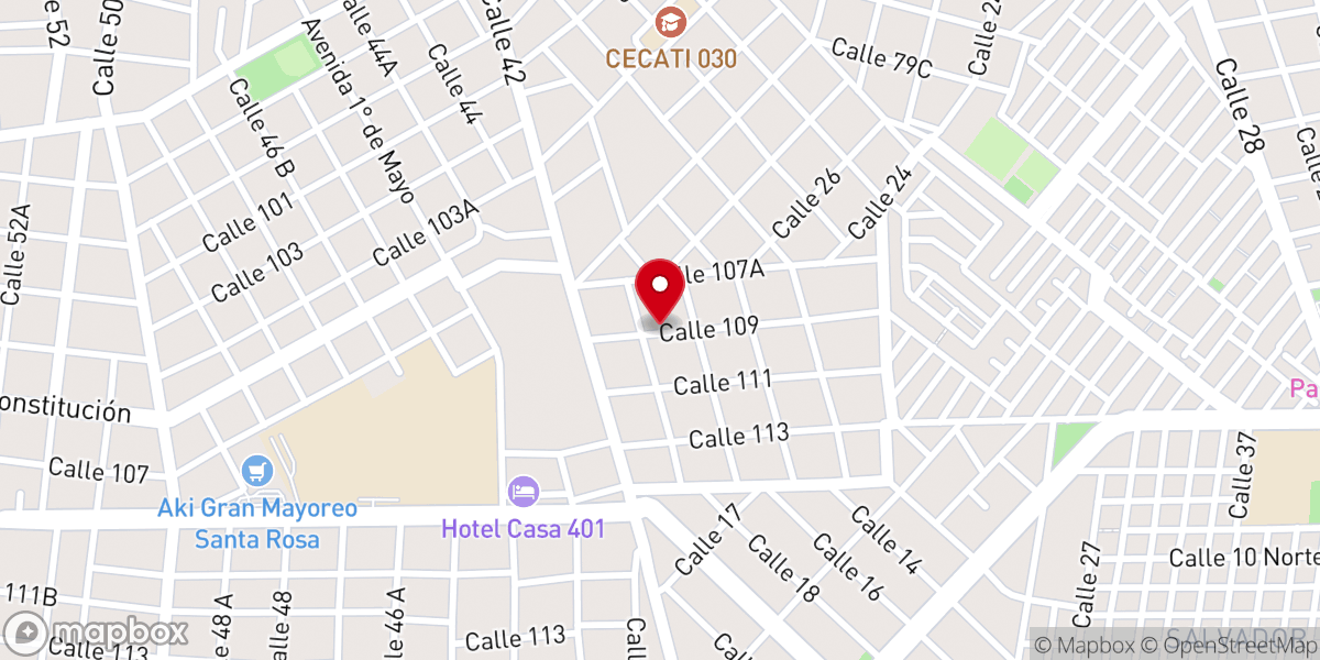 Map showing location of Iglesia Bautista “Emaus”