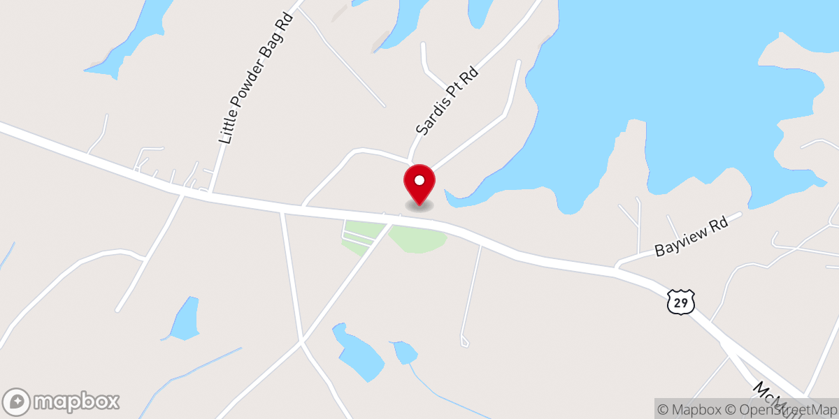 Map showing location of Sardis Baptist Church