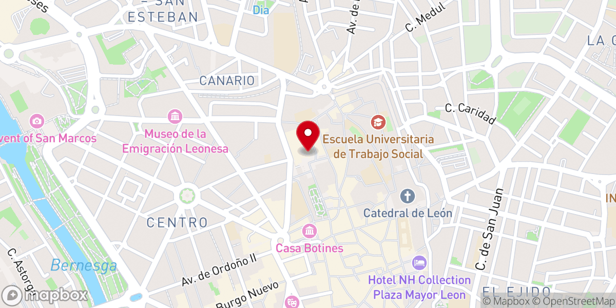 Map showing location of ADORACIÓN NOCTURNA DE LEÓN