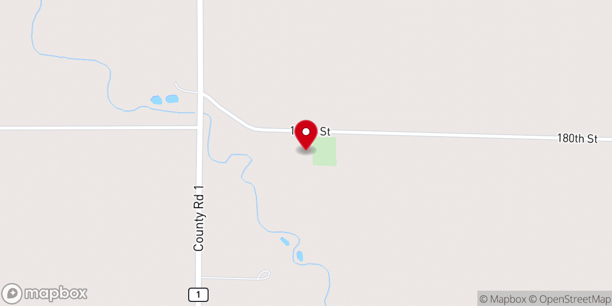 Map showing location of Red River Lutheran Church