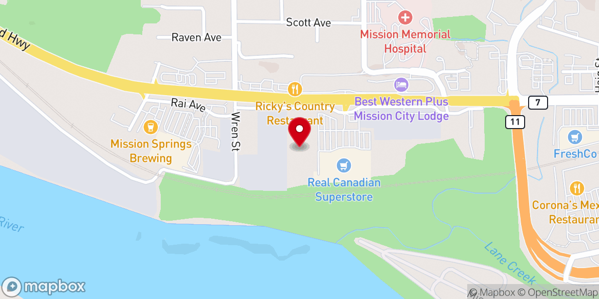 Map showing location of Mission Sikh Temple