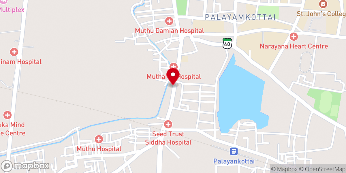 Map showing location of Palayamkottai Seventh-day Adventist Church