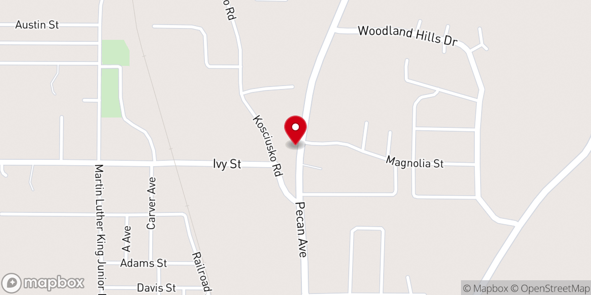 Map showing location of John E Stephens Chapel