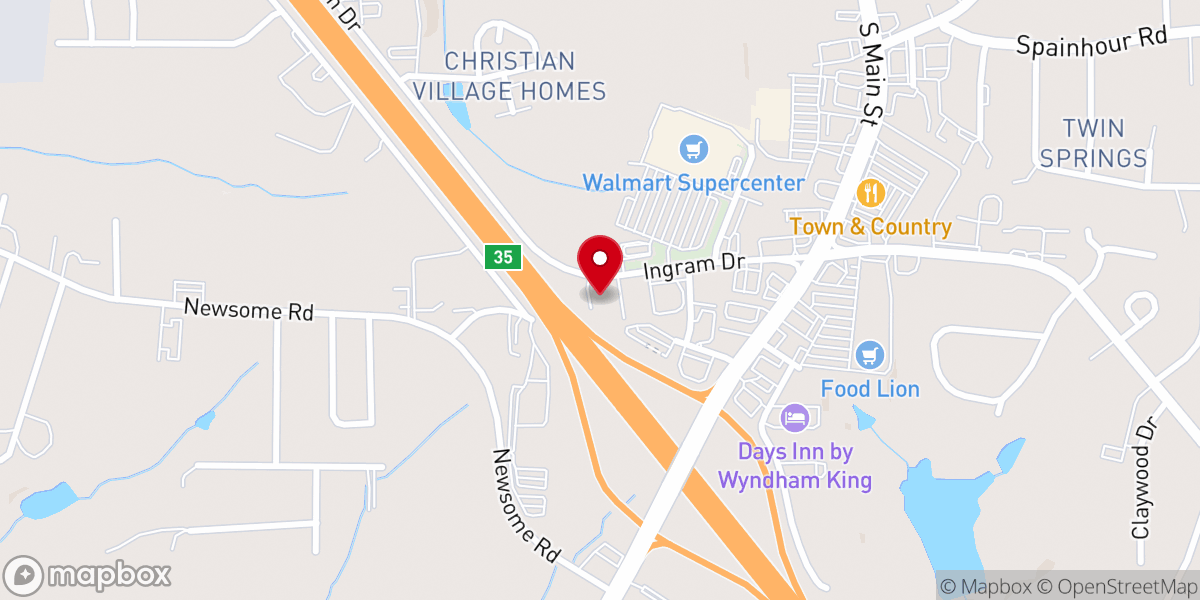 Map showing location of King Outreach Thrift Shop