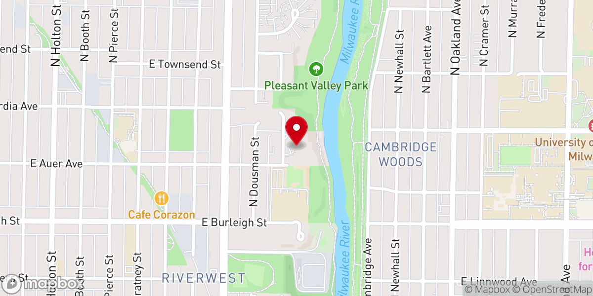 Map showing location of Milwaukee Friends Meeting