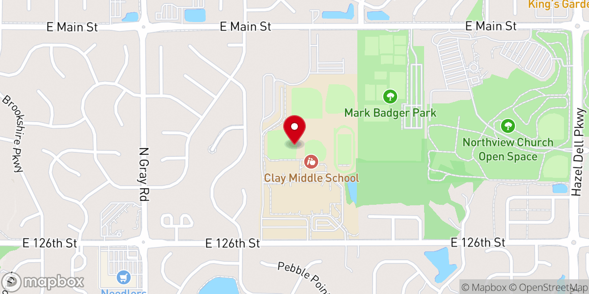 Map showing location of First Baptist Church of Carmel Inc