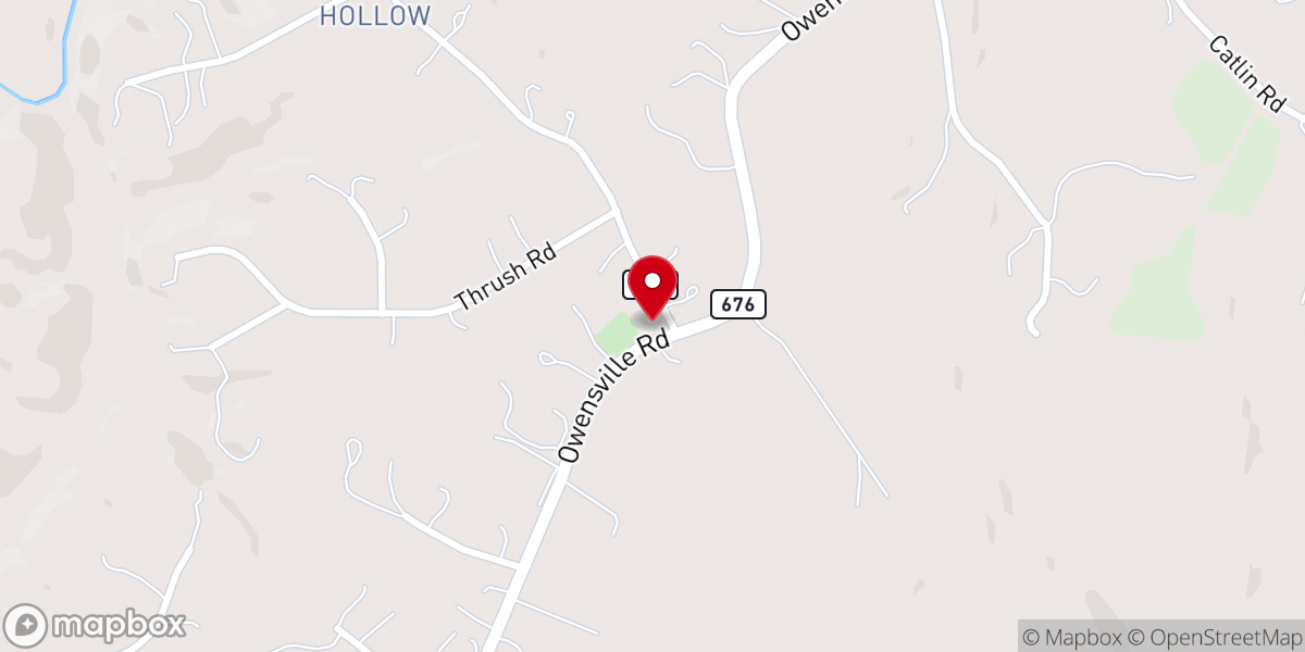Map showing location of Oak Union Church