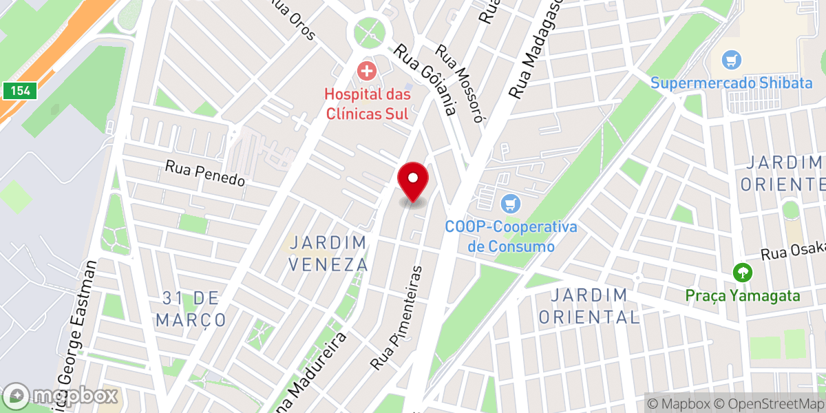 Map showing location of Primeira Igreja Batista no Parque Industrial