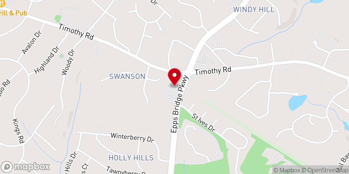Map showing location of Chestnut Grove Baptist Church