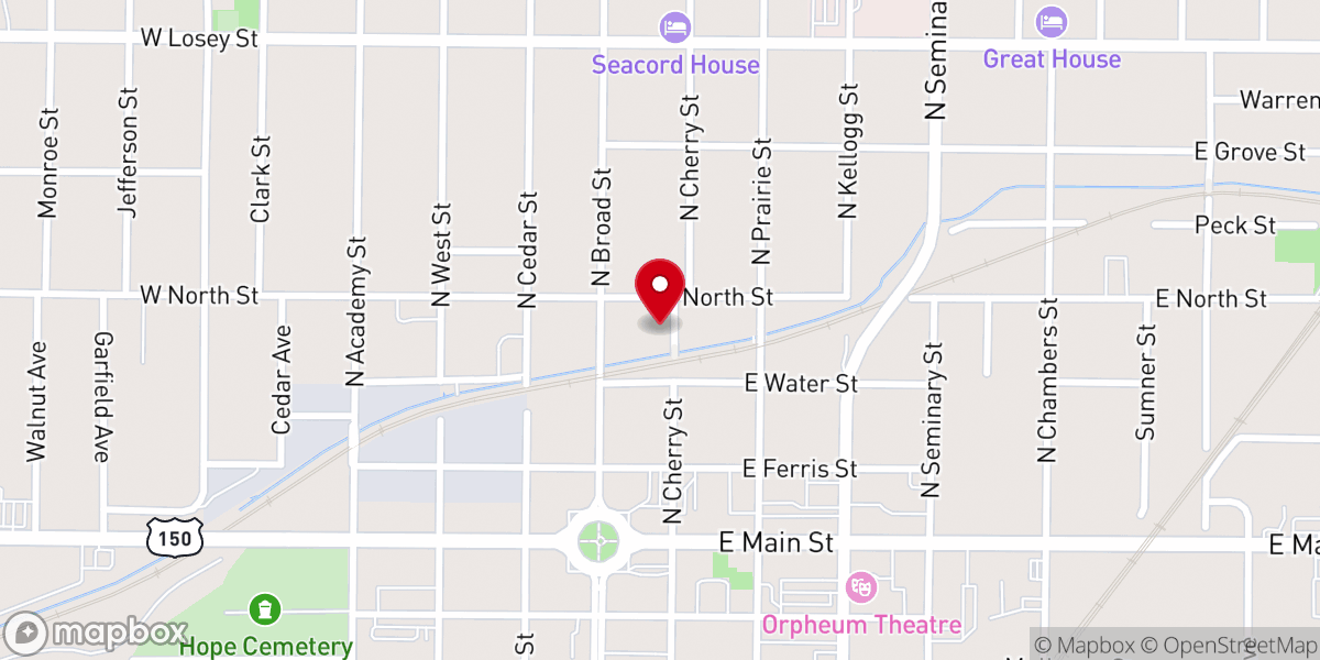Map showing location of The Quest Worship Center