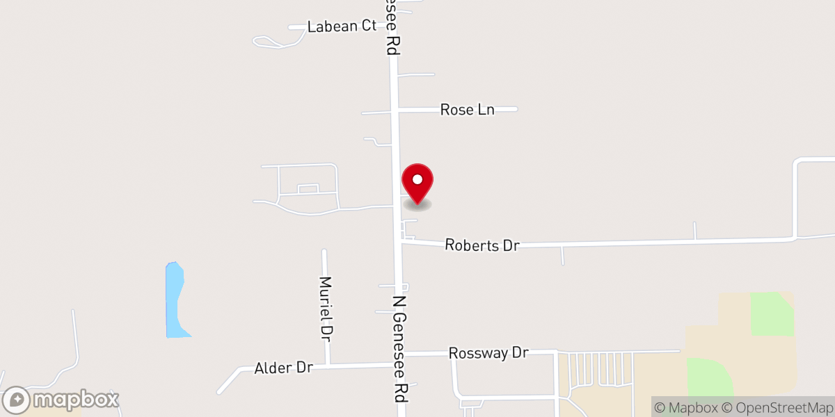 Map showing location of Genesee Independent Baptist Church