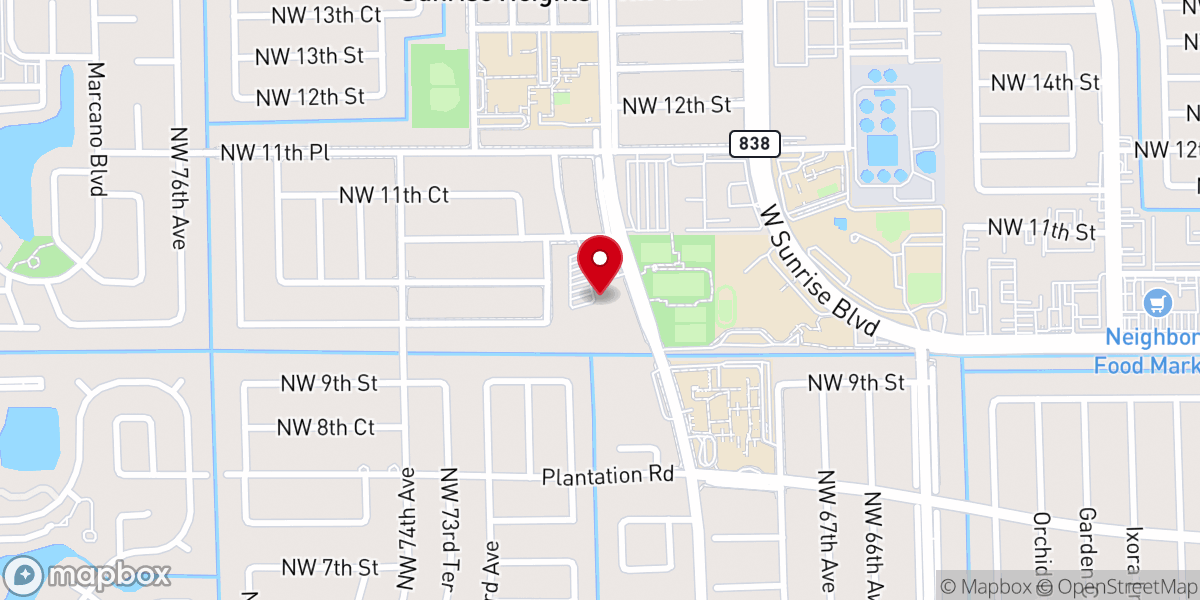 Map showing location of Plantation United Methodist Church