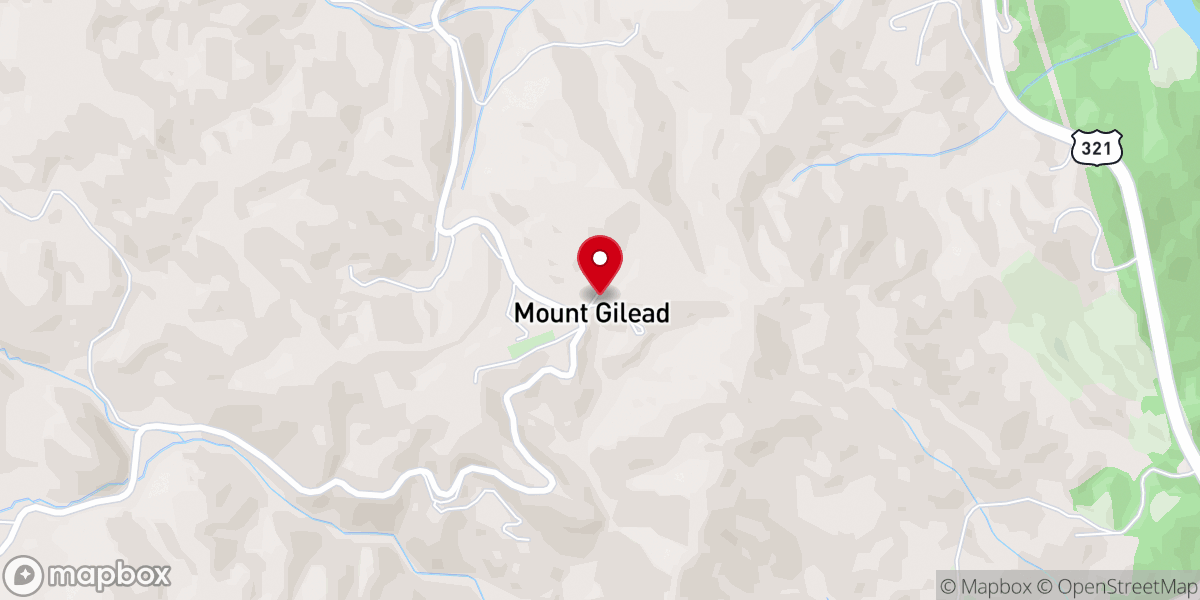 Map showing location of Mount Gilead Church