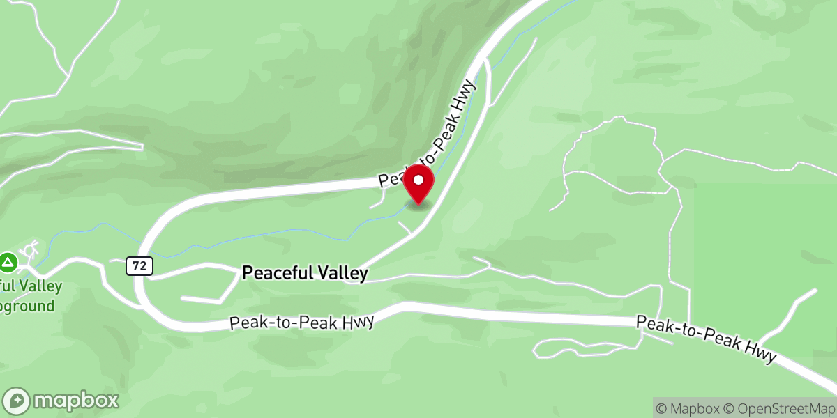 Map showing location of Peaceful Valley Ranch