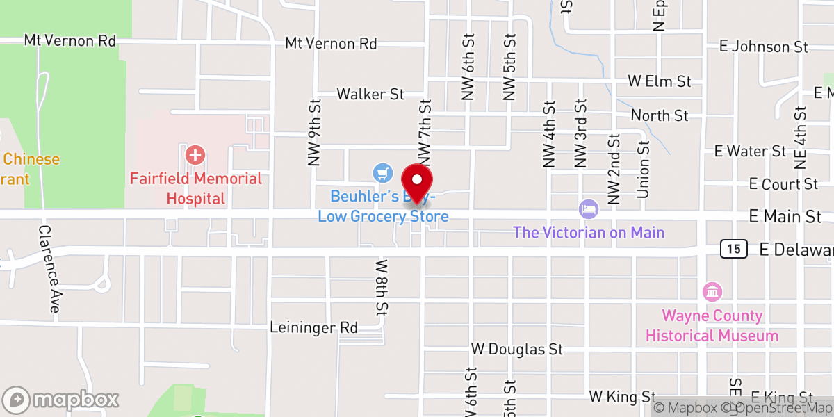 Map showing location of safe haven fairfield il