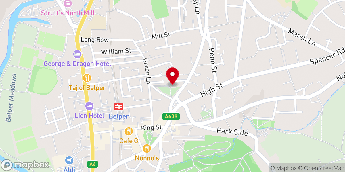 Map showing location of St Peter's Church