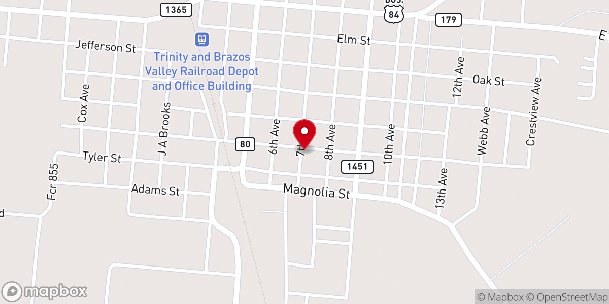 Map showing location of Church of Christ