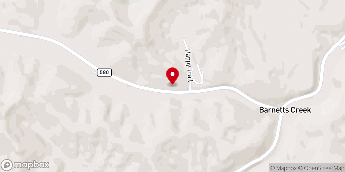 Map showing location of Lakeside Free Will Baptist Church