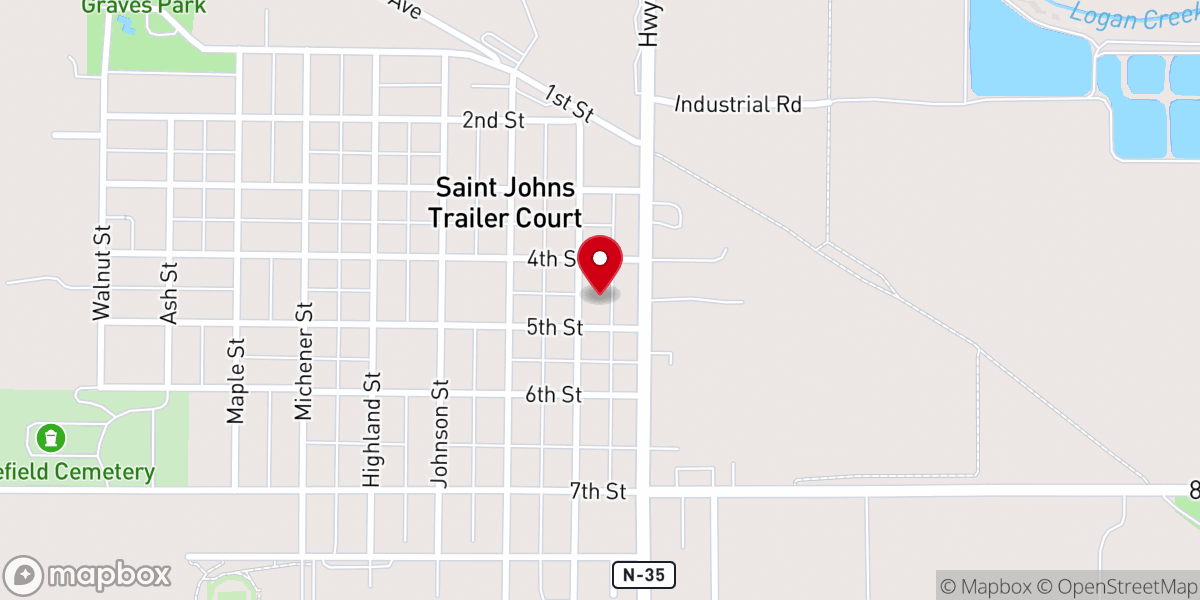 Map showing location of Salem Lutheran Church