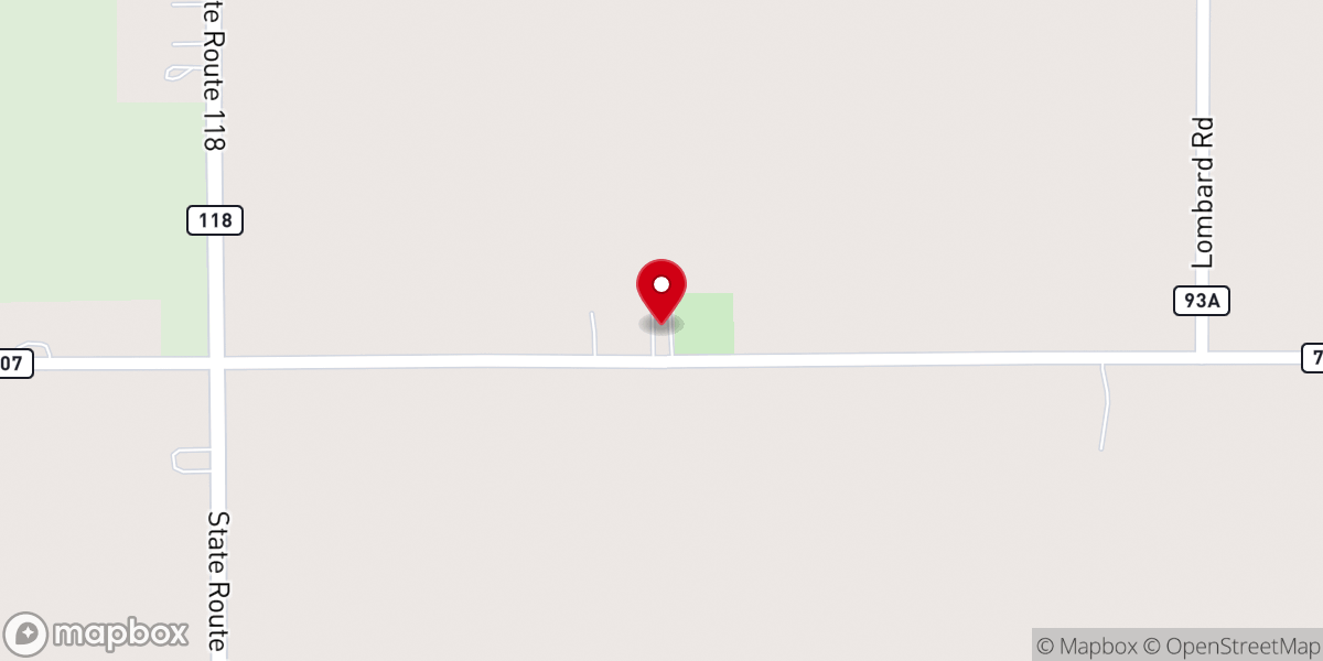 Map showing location of St. Teresa Catholic Church