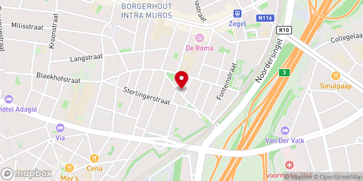 Map showing location of Kapel van Onze-Lieve-Vrouw van het Borgerhoutse Veld