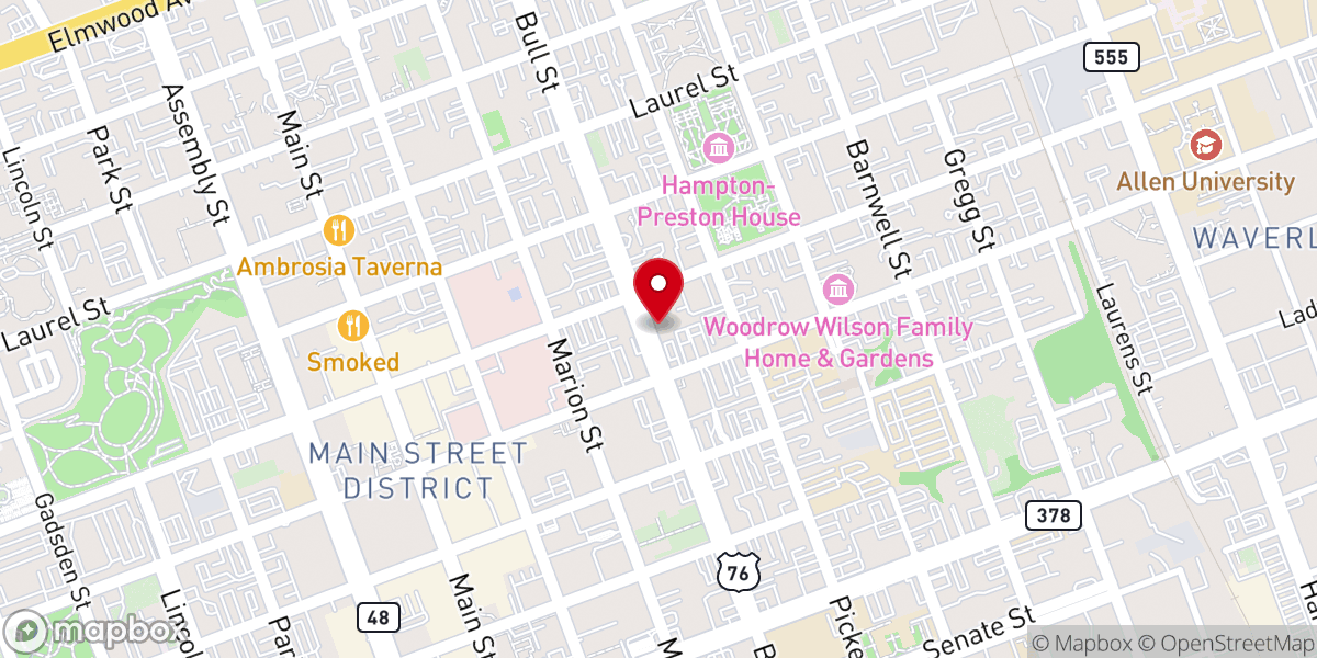 Map showing location of Church of the Apostles Columbia