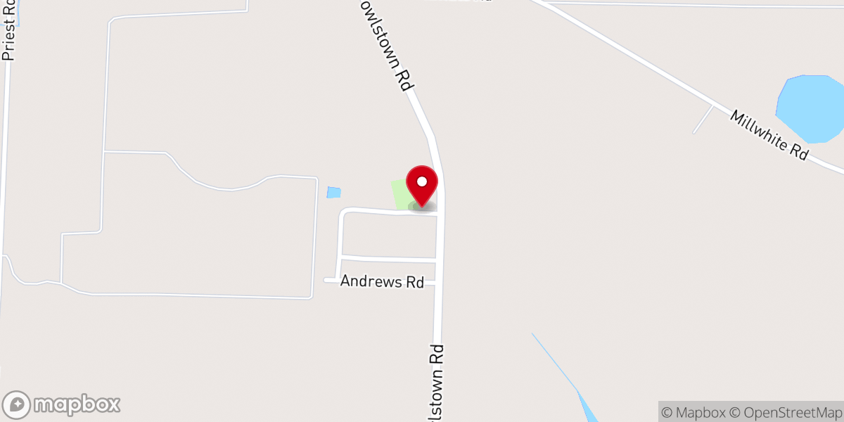 Map showing location of Oak Grove MB Church