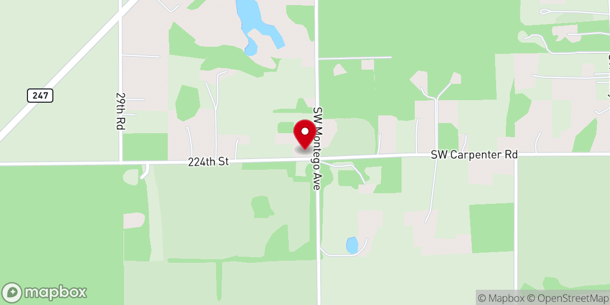 Map showing location of Evergreen Baptist Church