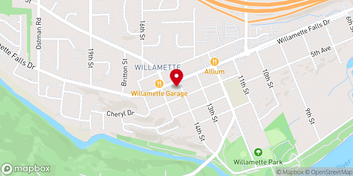 Map showing location of West Linn Food Pantry