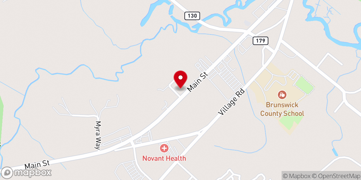 Map showing location of Shallotte Masonic Lodge 727