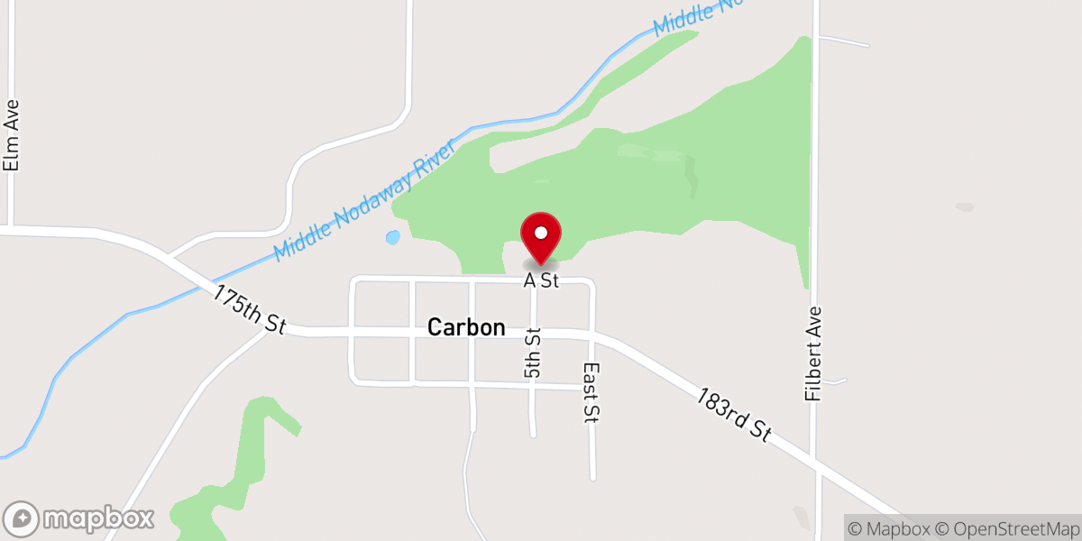 Map showing location of Carbon Methodist Church
