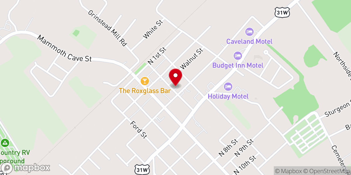 Map showing location of Cave City Methodist Church